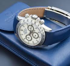 It is an extension of the wearer; Everest Curved End Leather Watch Strap In Blue With Tang Buckle For Rolex Sports Models Watchstraps Ie