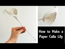 Jennysflowershop 15 latex real touch artificial calla lily 10 stems flower bouquet for wedding/ home white. How To Make A Paper Calla Lily Easy Diy Flowers Book Page Craft Tutorial Wedding Bouquet Youtube