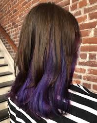 From light to dark purple hair dye, there are plenty of ways to get vibrant, bold color. Vibrant Purple And Blue Balayage Under Lights Amethyst Lilac Indigo Silver Unicorn Hair Purple Brown Hair Underlights Hair Balayage Hair Purple
