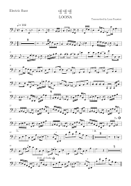 Bass tabs sheet music notes. Bass Guitar Sheet Music For Ding Ding Dong Loona