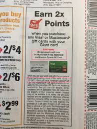 Like the gift card hack above, you'll want to buy an egift card for the same dollar amount remaining on the visa gift card. 2x Gas Rewards Points On Visa Gift Cards At Giant The Art Of Travel Hacking