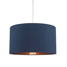 Read product description (ceiling fan and fan blades not included). Dar Lighting Tim6523 Timon Easy Fit Ceiling Pendant Shade In Navy Blue With Copper Gold Lining Castlegate Lights