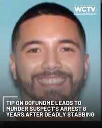 An arrest in a deadly stabbing that happened eight years ago came after  someone recognized the suspect through a GoFundMe campaign and reached out  to the victim's family.