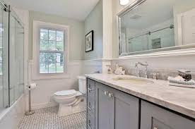 This eclectic example in a new jersey loft shows how big of an impact paneling can make when it's featured on a vanity, too. Bathroom Wainscoting Ideas Designing Idea