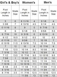 jackson skate size chart