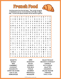 Click on the free french worksheet you would like to print or download. French Food Word Search