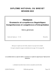 Brevet Francais Grammaire Et Compréhension Asie | PDF