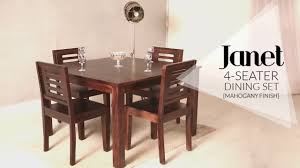 4 seater dining table set is perfectly crafted to experience a royal dining space. Dining Table Set Janet 4 Seater Dining Table Set In Mahogany Finish At Wooden Street Youtube