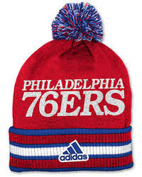 Buying a hat for a baby or young toddler? Adidas Philadelphia 76ers Nba Cuffed Knit Pom Logo Hat 22 Finish Line Lookastic