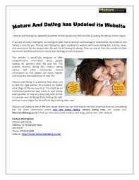 Ray shares the ways in which people over 40 can see success with online dating by describing what should and shouldn't be done when swiping through various sites. Mature And Dating Has Updated Its Website