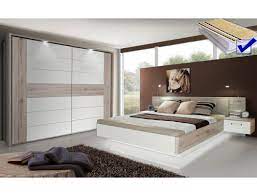 Schlafzimmer komplett bett schwebetürenschrank rauch eur 797,00 schlafzimmer mit einem 2,25m schrank der firma rauch. Schlafzimmer Rubio 20b Sandeiche Weiss Bett Komplett Nako Schrank Led Expendio