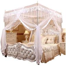 Mengersi Princess 4 Corners Post Bed Curtain Canopy Mosquito Netting White Twin Review Princess Canopy Bed Princess Bed Bed