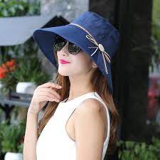 Women Summer Foldable Bowknot Fisherman Hats Casual Wide Brim Anti Uv Visor Bucket Hat Summer Hats Beach Womens Beach Hat Sun Hats For Women