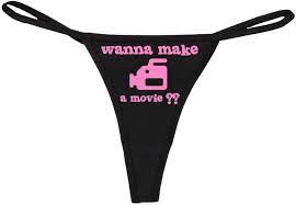 Amazon.com: Knaughty Knickers Womens Wanna Make A Movie Fun Porno Cute  Thong Small BlackBubble Gum Pink : Clothing, Shoes & Jewelry