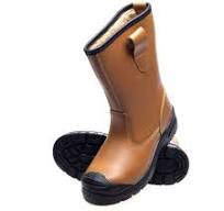 SS403SM Fur Lined Tan Leather Safety Rigger Boots