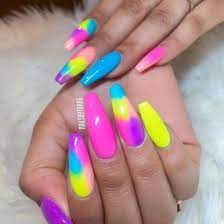 Uñas acrilicas de colores neon 2019 : 70 Beautiful Nail Color For Fall 2019 Neon Nail Designs Neon Nails Vibrant Nails