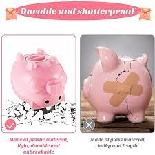 2 Pieces Piggy Bank Plastic Coin