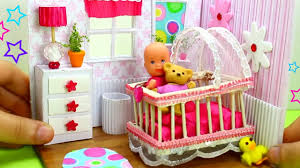We think all of our crafts are doable for children, but there are definitely some that are easier and quicker than others. How To Make A Miniature Baby Room Things Crib Dresser Lamp 10 Easy Diy Miniature Doll Crafts Youtube