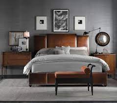 Masculine Bedroom Bed Down Furniture And Interior Design Atlanta Master Bedroom Set Bedroom Decor Brown Leather Bed