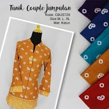 Contoh baju long dress kain jumput : Atasan Tunik Couple Jumputan Blus Lengan Panjang Murah Batikunik Com