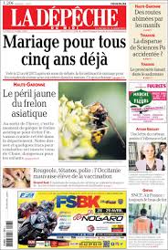 Les chambres de cette chambre d'hôtes sont équipées entouré de jardins, l'hôtel la résidence se trouve à villeneuve sur lot, à quelques mètres de la cité médiévale. Journal La Depeche Du Midi France Les Unes Des Journaux De France Edition Du Lundi 23 De Avril De 2018 Kiosko Net