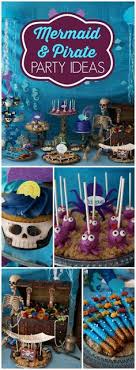 Sweet mermaid party with ice cream cone sand castle cake, sea shell utensil holders, star sandwiches, ceiling net & sea creature decor & more! 300 Pirates And Mermaids Party Ideas Mermaid Party Mermaid Birthday Party Mermaid Birthday
