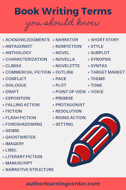Book Writing Terms You Should Know Writing A Book Writing Stages Of Writing