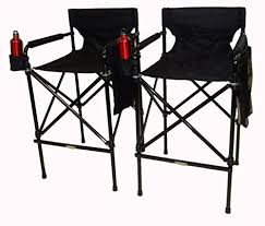 Two Pack World Outdoor Products Award Winning Black Beauty Telescopic Tall Folding Directors Chairs With Matc Directors Chair Camping Chairs Camping Furniture