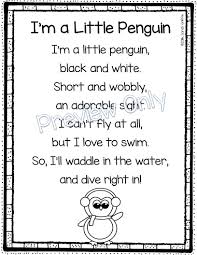 I M A Little Penguin Artic Animals Poem For Kids Kindergarten Poems Penguin Poem Poetry Notebooks