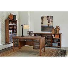 Hester Desk Credenza And Bookcase Furniture Rustic Home Offices Home Office Furniture