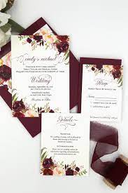 Burgundy Floral Rustic Script Sophia Wedding Invitation Suite Sweet Dreams Creative Burgundy Wedding Invitations Fall Wedding Invitations Wedding Invitations