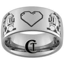 10mm Dome Tungsten Carbide Bubble Bobble Design Ring Sizes 3 17 Tungsten Mens Rings Geeky Wedding Rings Mens Tungsten