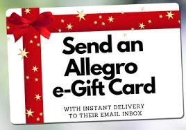 Our gift cards have no additional processing fees. Allegro Winery Products Allegro Egift Card