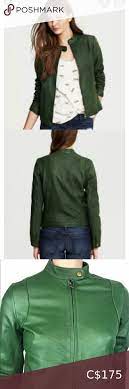 Banana Republic Women S Green Leather Jacket Xs Green Leather Jackets Banana Republic Women Denim T Shirt