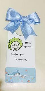sisss bebek uyuyor lutfen zile basmayiniz handmade bebek dekorasyon