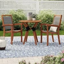 This 3 piece marble metal bistro set with wicker and stacking arm chairs includes a beautiful mosaic mattestone bistro table along with 2 beautiful stacking arm chairs. Farmhouse Rustic Bistro Outdoor Dining Sets Birch Lane