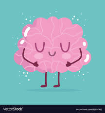 World Mental Health Day Cartoon Brain Character Vector Image