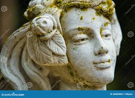 510 Weathered Stone Statue Moss Stock Photos