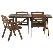 Falholmen Tavolo 4 Sedie Braccioli Giardino Grigio Tortora Mordente Marrone Chiaro Ikea It Kitchen Table Settings Wooden Outdoor Furniture Furniture