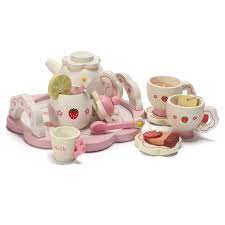 Wooden Tea Party Set Kids Role Play Toys Kitchen Pretend Cups Teapot Tray Bowl Walmart Com Juegos Para Ninos Cocinas De Juguete Juguetes