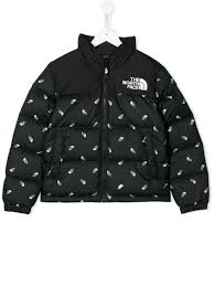 Black And White North Face Jacket The North Face Kids Logo Print Puffer Jacket Farfetch In 2020 Puffer Jacket Women North Face Puffer Jacket North Face Outfits