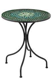 table de jardin ronde plateau mosaique vert outdoor furniture decor outdoor decor