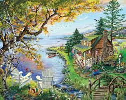 The puzzle warehouse has more than 10,000 puzzles and plenty of board games to keep you entertained. By The Lake 1000 Pieces White Mountain Puzzle Warehouse