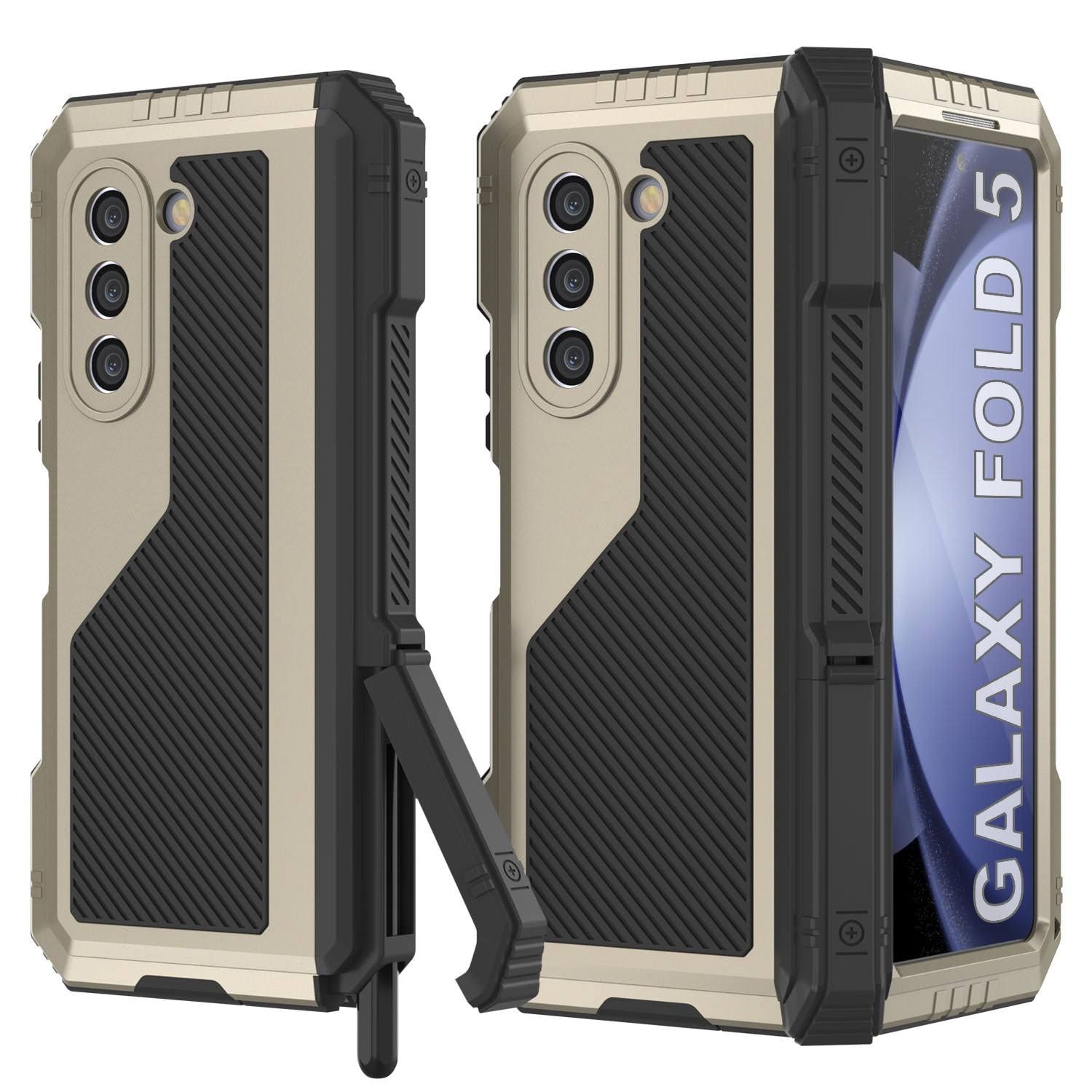 Galaxy Z Fold5 Metal Case Heavy Duty Military Grade Armor Cover Full Body Hard