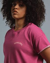 Women's French Terry Short Sleeve in Magenta