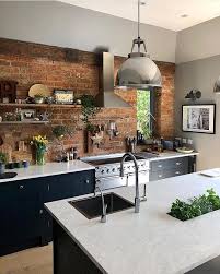 Exposed Brick Feature Wall Heaven Over Hornsby Style Love It Kitchen Kitchens Kitche Industrial Decor Kitchen Industrial Style Kitchen Chic Kitchen