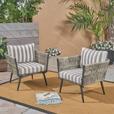 Real Flame Baltic Patio Chair With Cushion Reviews Wayfair In 2020 Lounge Chair Outdoor Wicker Patio Chairs Patio Chairs