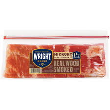 After about three weeks curing and drying in refrigeration, it is thoroughly smoked in our wood stove smokehouse for two to three days continuously. Wright Brand Thick Sliced Hickory Smoked Bacon 24 Oz Kroger