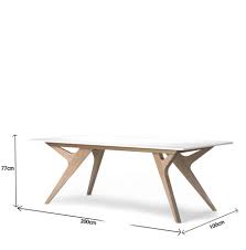 Table Bois Blanc Chene Design Scandinave Made France Mesures En 2020 Table Blanche Et Bois Table Bois Salle A Manger Blanche Et Bois