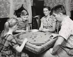 1950 S Black And White Family Photos 1950s Family Playing Games At The Card Table Spent Many Hours At Our Card Table Playing Board Games And Doing Family Fun Games Family Game Night Family Games